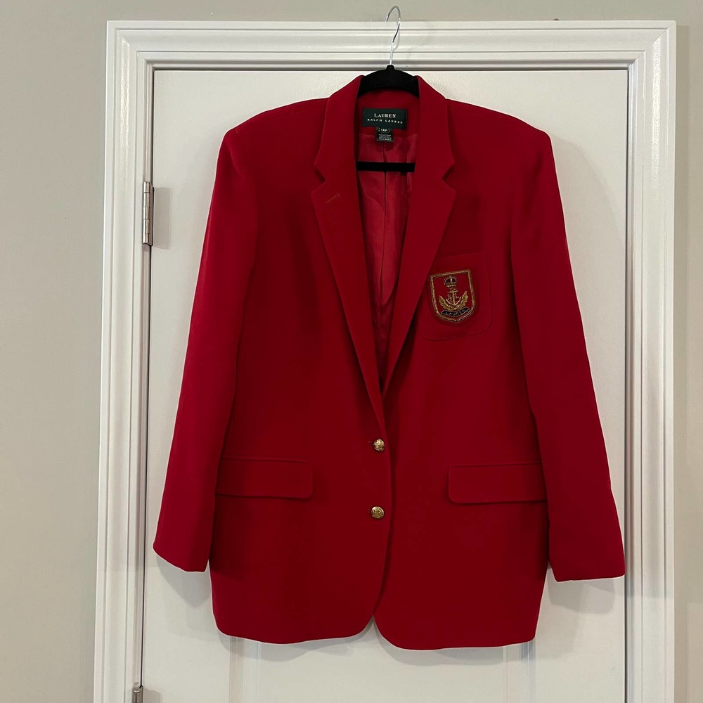 Lauren Ralph Lauren red crest blazer